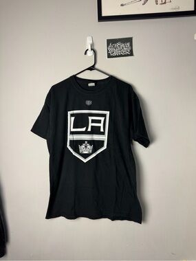 NHL LA Shield Black T-Shirt with White Logo